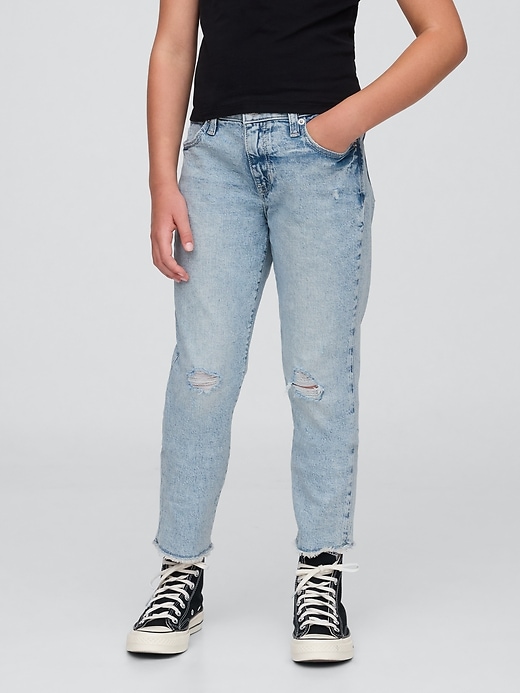 jeans girlfriend taille mi-haute pour enfants