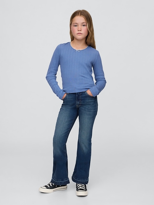 jeans évasés taille haute pour enfants style années 70