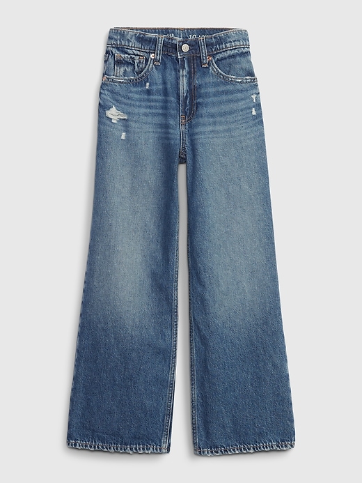 jeans stride à jambes larges et taille basse pour enfants