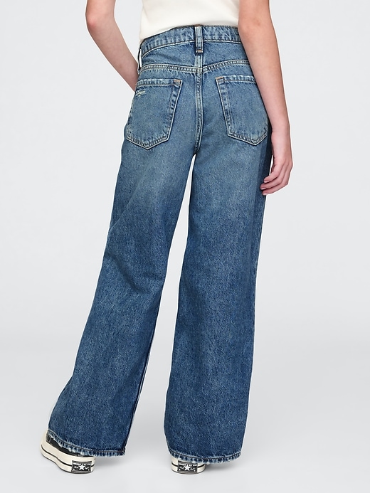 jeans stride à jambes larges et taille basse pour enfants