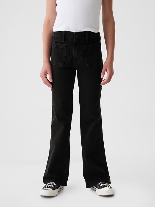 jeans évasés taille haute pour enfants style années 70