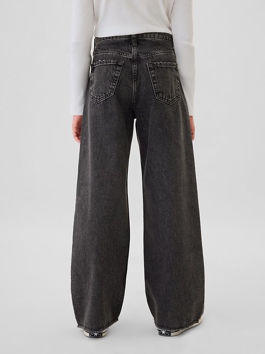 jeans stride à jambes larges et taille basse pour enfants