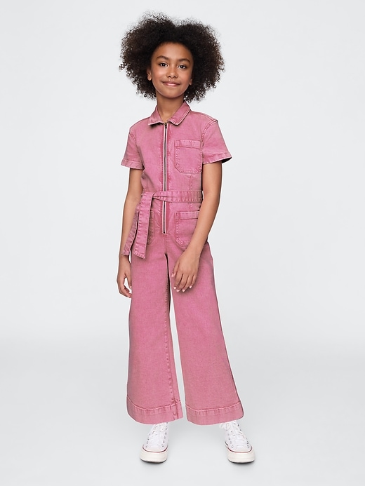 combinaison en jean ceinturée pour enfants