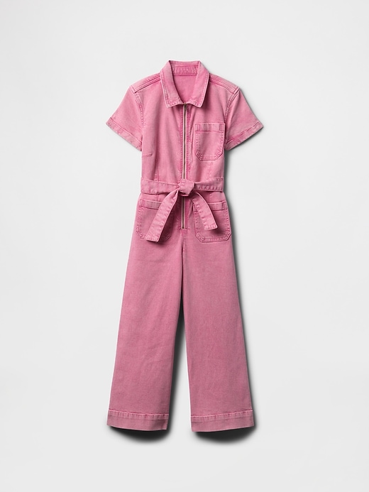 combinaison en jean ceinturée pour enfants