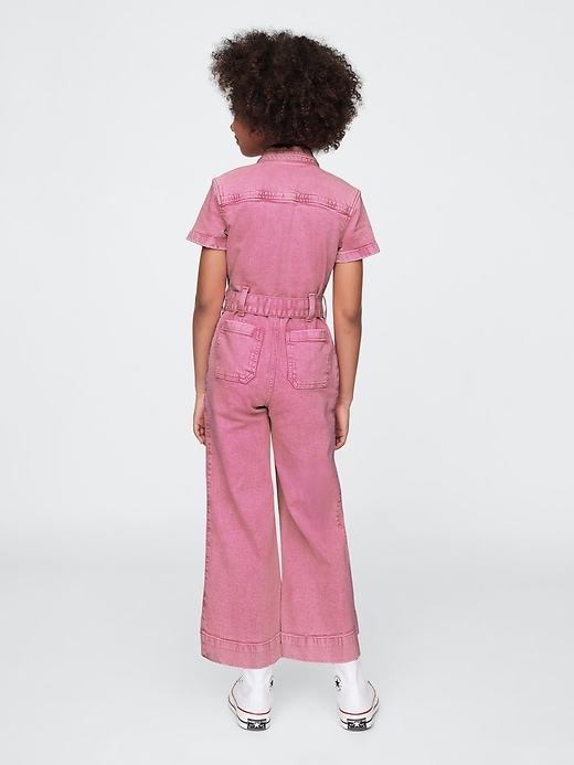 combinaison en jean ceinturée pour enfants
