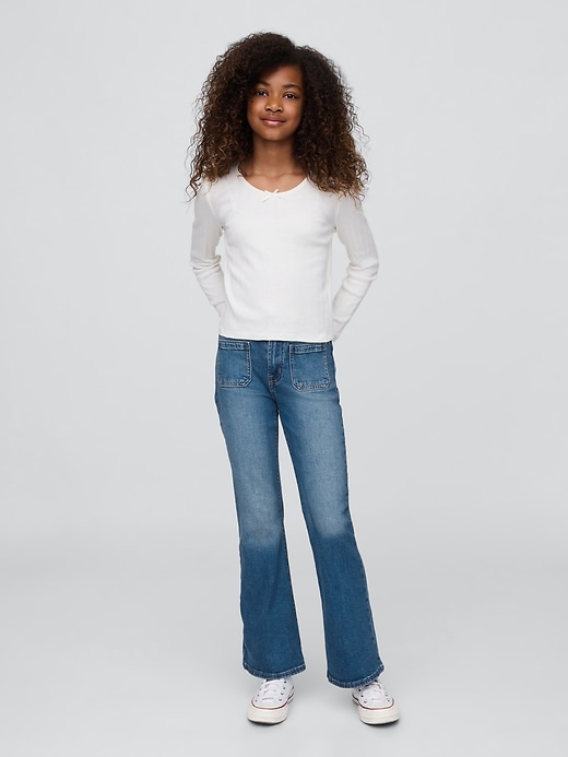 jeans évasés taille haute pour enfants style années 70