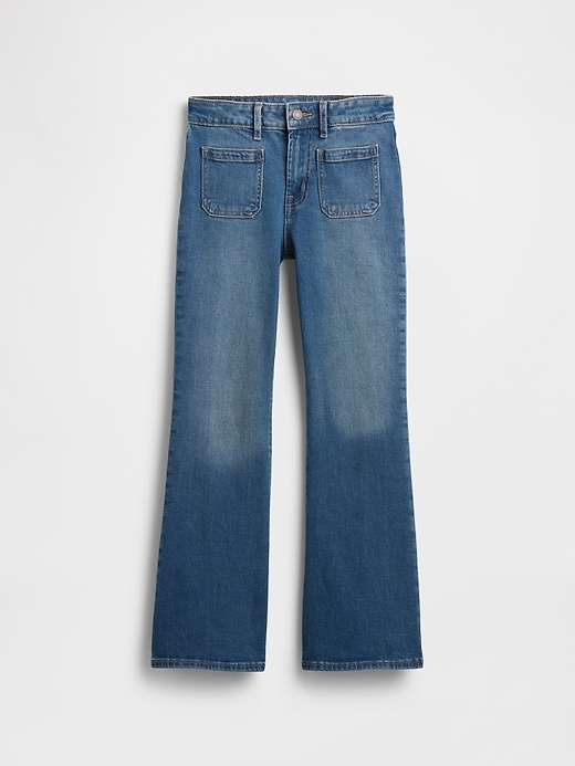 jeans évasés taille haute pour enfants style années 70