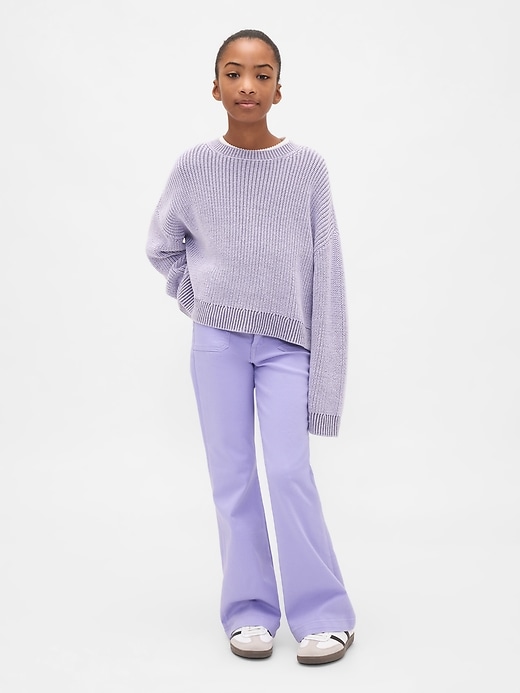 jeans évasés taille haute pour enfants style années 70