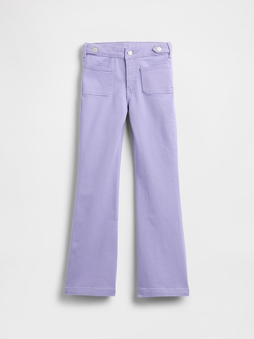 jeans évasés taille haute pour enfants style années 70