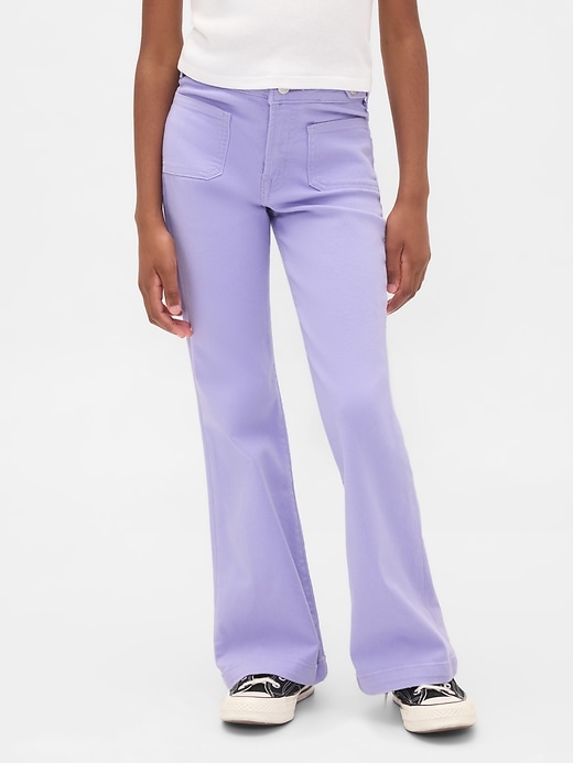 jeans évasés taille haute pour enfants style années 70