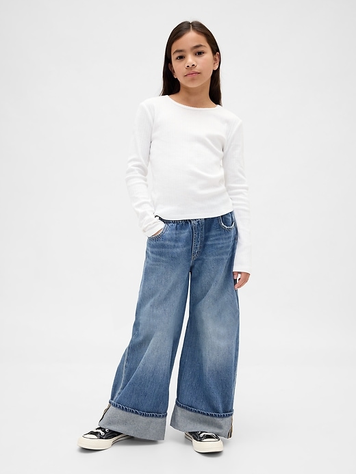 jeans amples à taille basse pour enfants