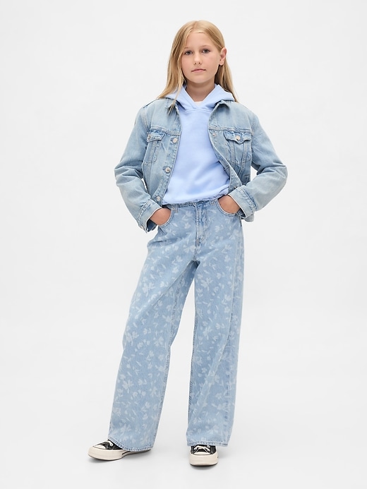 jeans stride à jambes larges et taille basse pour enfants