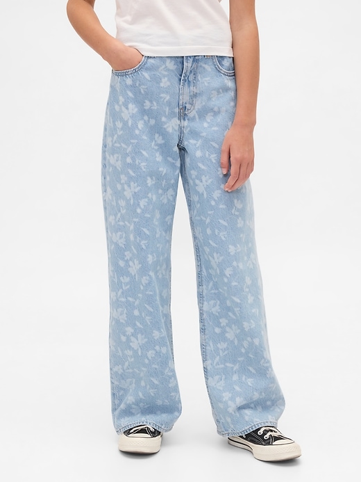 jeans stride à jambes larges et taille basse pour enfants