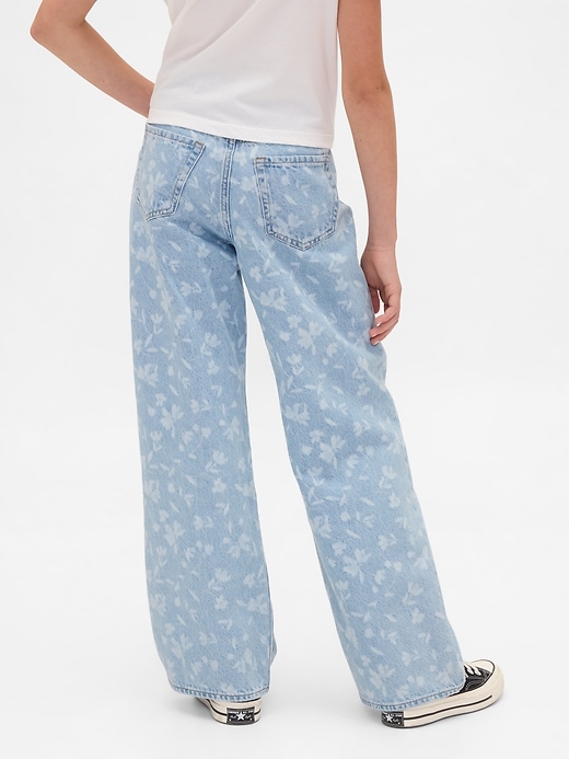 jeans stride à jambes larges et taille basse pour enfants