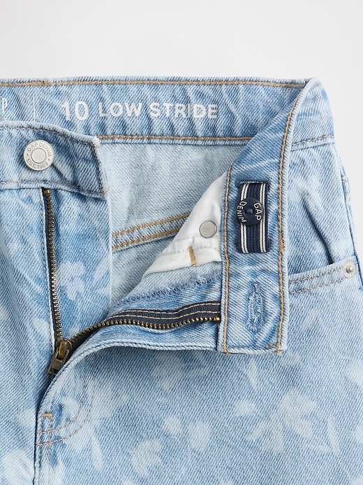 jeans stride à jambes larges et taille basse pour enfants