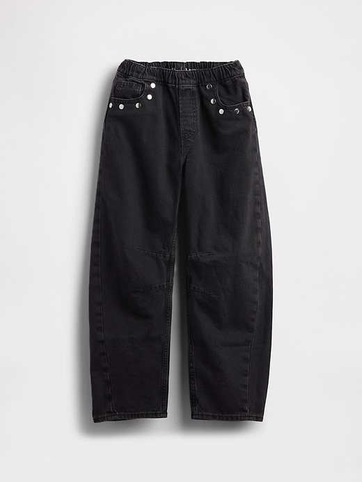jeans easy barrel taille haute cloutés pour enfants