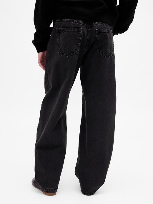 jeans easy barrel taille haute cloutés pour enfants