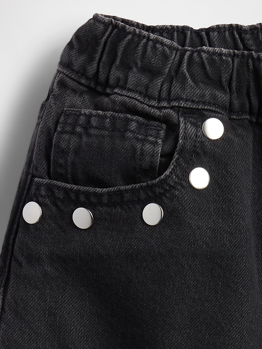 jeans easy barrel taille haute cloutés pour enfants