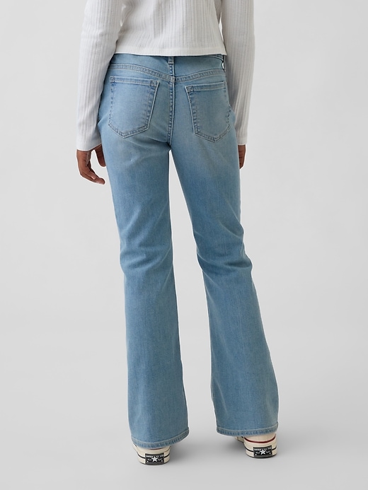 jean évasé à lacets taille haute pour enfants style années 70