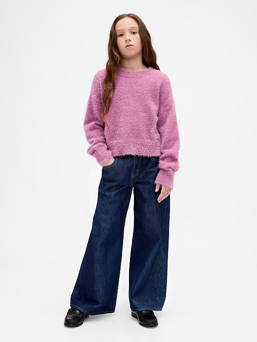 jeans métallisés amples taille basse pour enfants