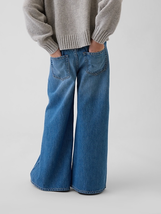 jeans amples et confortables à perles pour enfants taille basse