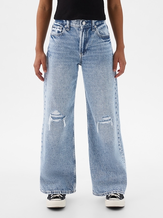 jeans stride à jambes larges et taille basse pour enfants