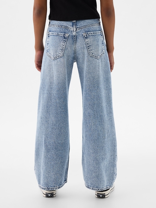 jeans stride à jambes larges et taille basse pour enfants