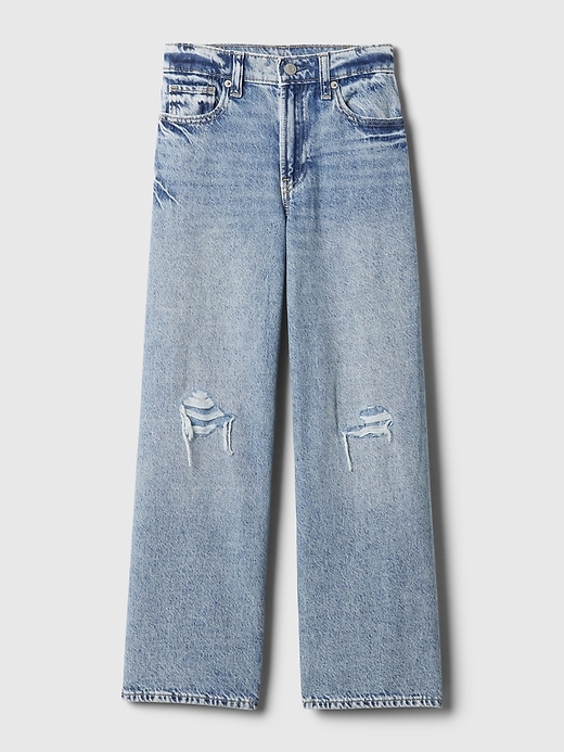 jeans stride à jambes larges et taille basse pour enfants