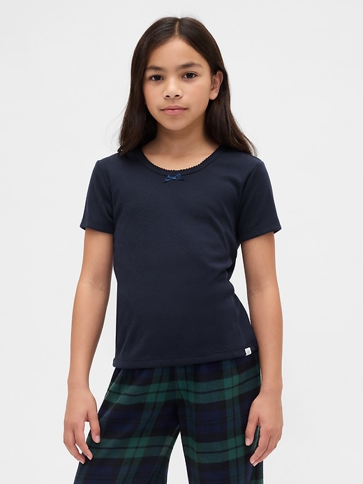 t-shirt pyjama enfant en maille ajourée recyclée