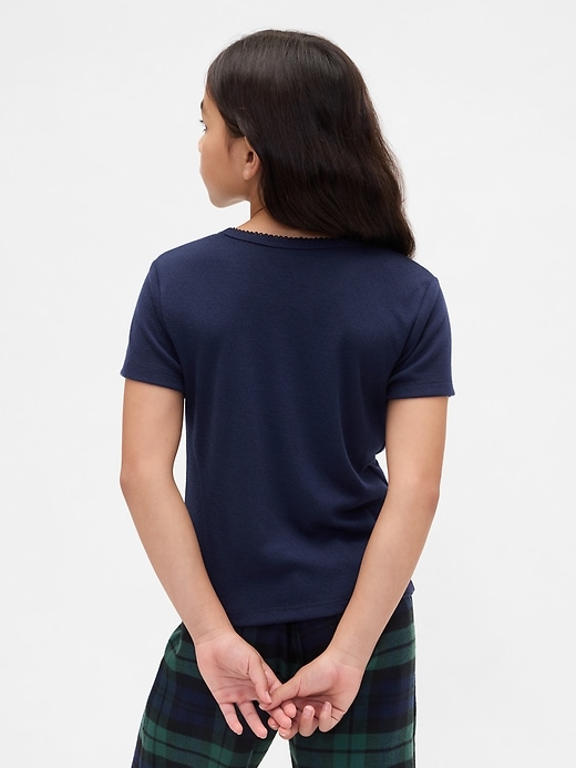 t-shirt pyjama enfant en maille ajourée recyclée
