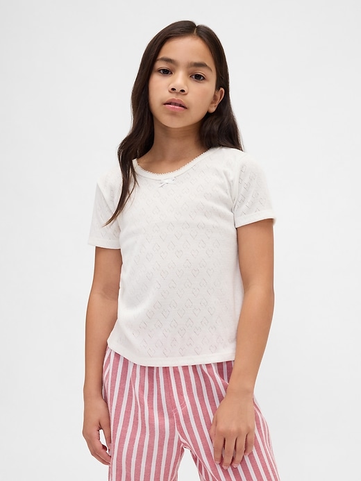 t-shirt pyjama enfant en maille ajourée recyclée