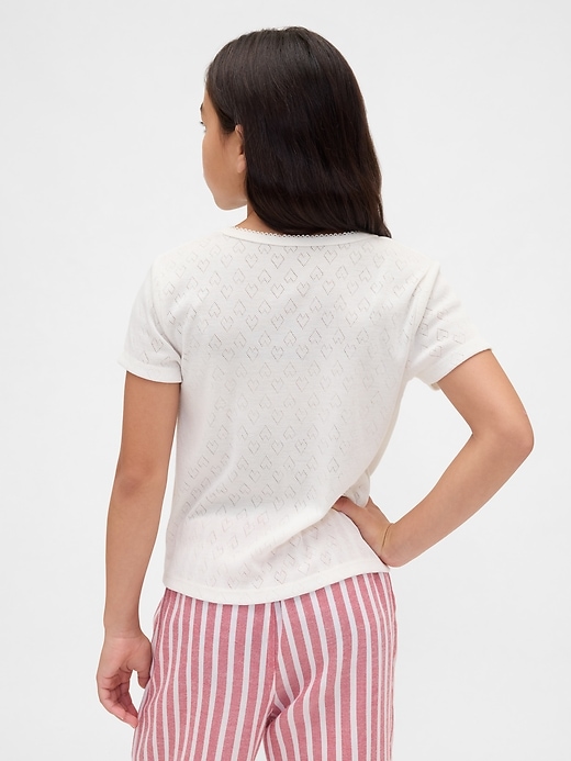 t-shirt pyjama enfant en maille ajourée recyclée