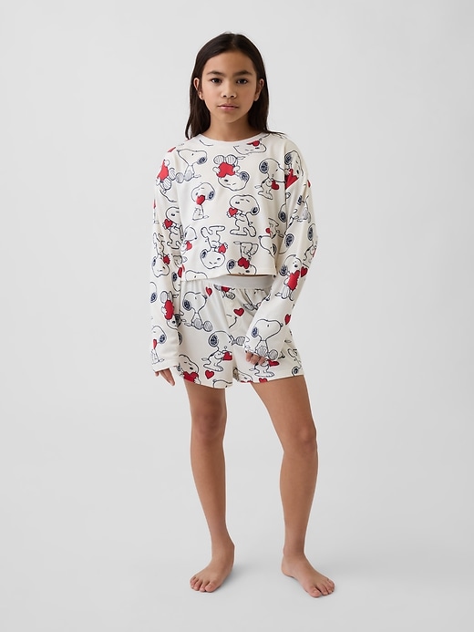 ensemble short de pyjama snoopy recyclé pour enfants
