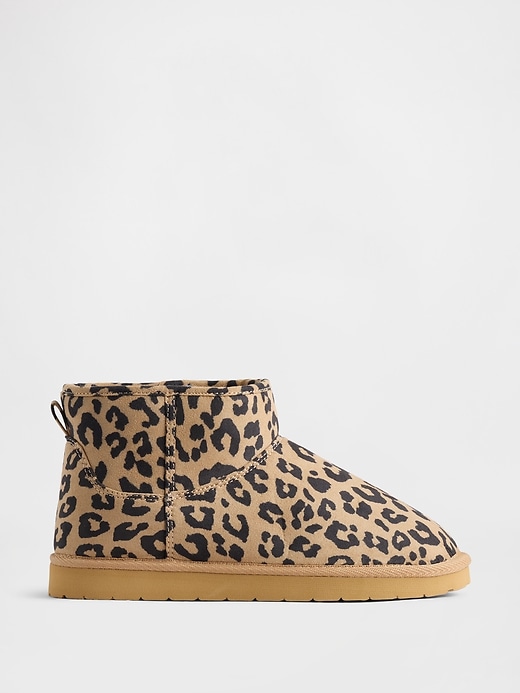 bottes en daim végétalien pour enfants doublées de sherpa