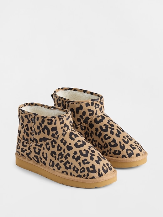 bottes en daim végétalien pour enfants doublées de sherpa