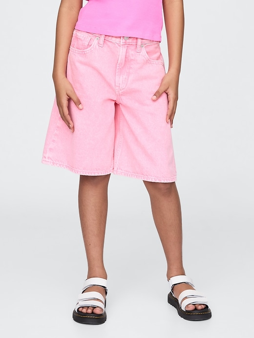 short en jean long taille mi-haute pour enfants