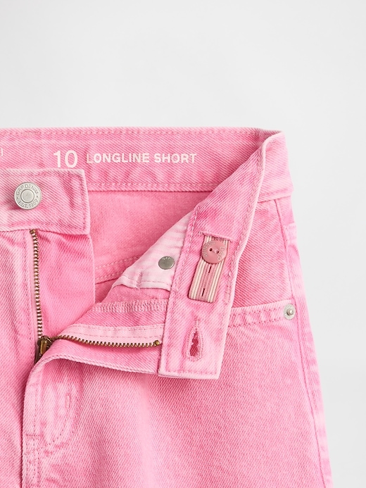 short en jean long taille mi-haute pour enfants