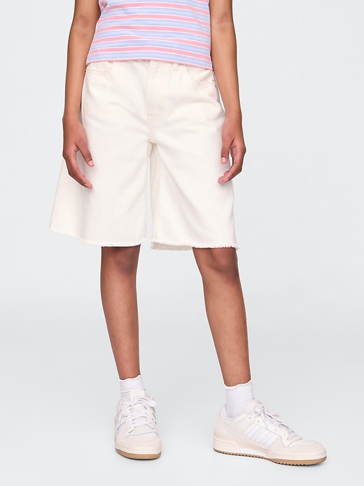 short en jean long taille mi-haute pour enfants