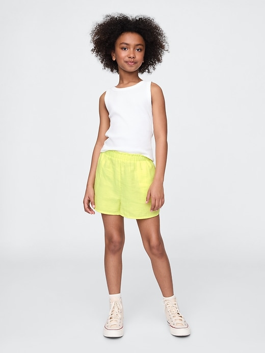 shorts faciles à porter en gaze froissée pour enfants