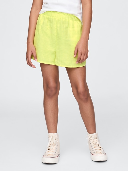 shorts faciles à porter en gaze froissée pour enfants
