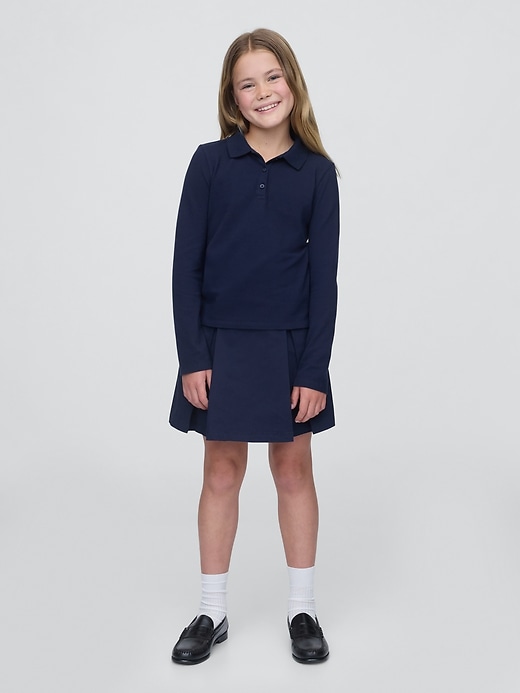jupe-short plissée kaki facile à porter pour enfant
