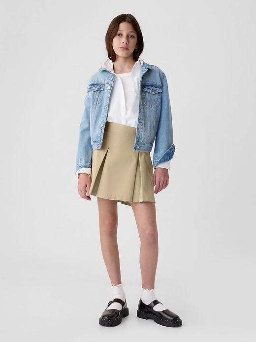 jupe-short plissée kaki pour enfant