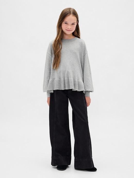 pull péplum décontracté pour enfants