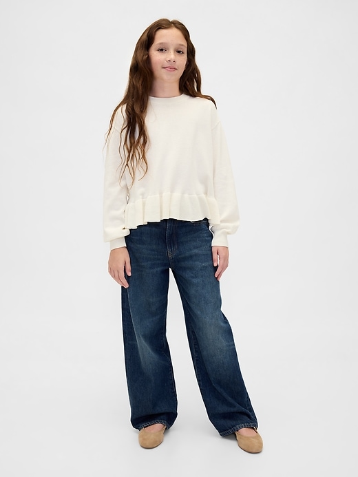 pull péplum décontracté pour enfants