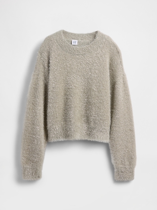 pull à col rond métallisé pour enfants