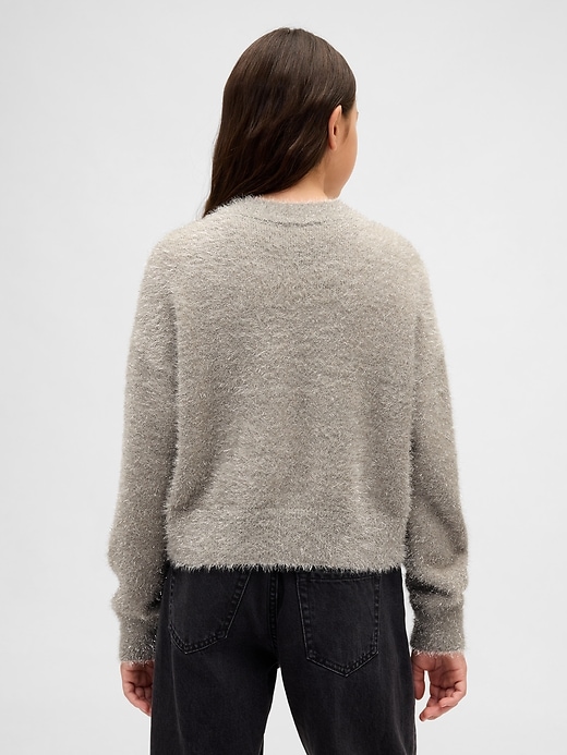 pull à col rond métallisé pour enfants