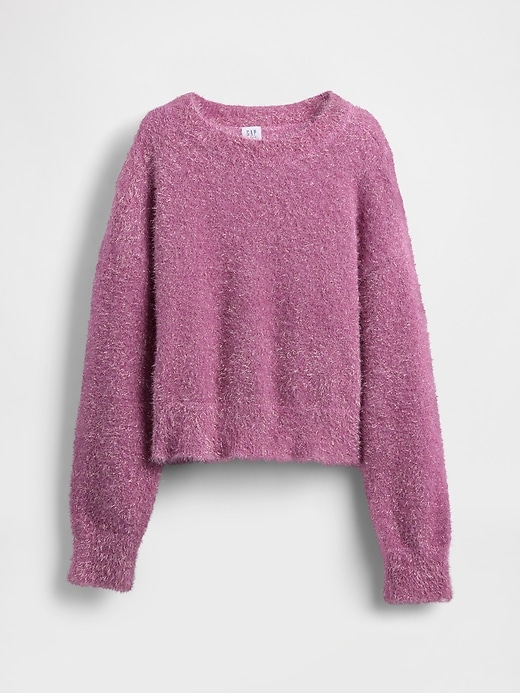 pull à col rond métallisé pour enfants