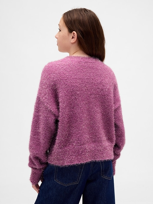 pull à col rond métallisé pour enfants