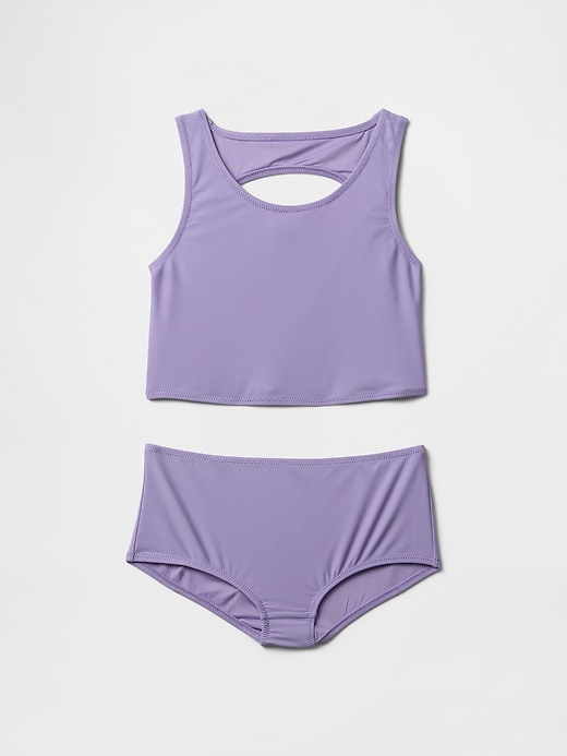 maillot de bain deux pièces tankini pour enfants avec découpes