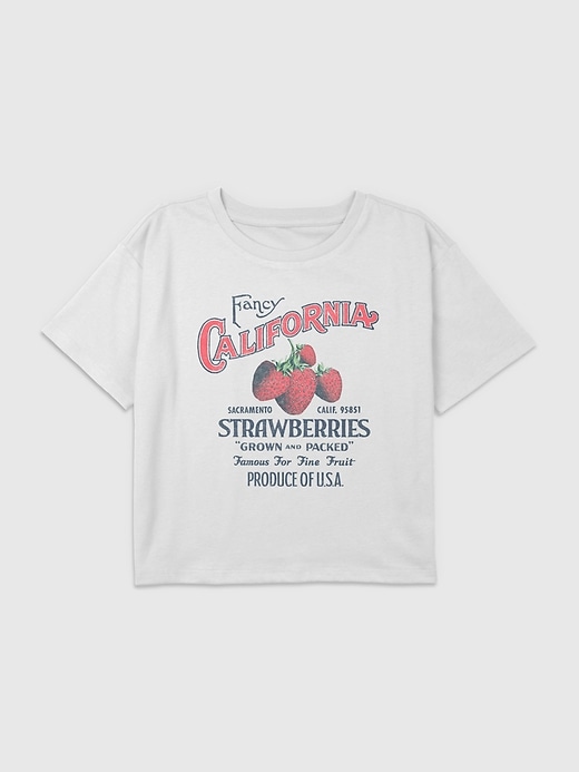 t-shirt court à motif fraises de californie pour enfants